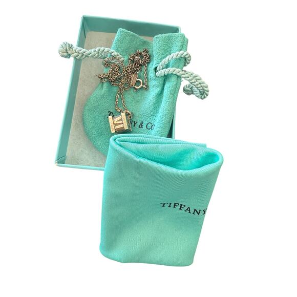 Tiffany & Co Atlas Cube Necklace*925 Sterling Silver*FULL SET*16" - Picture 5 of 5